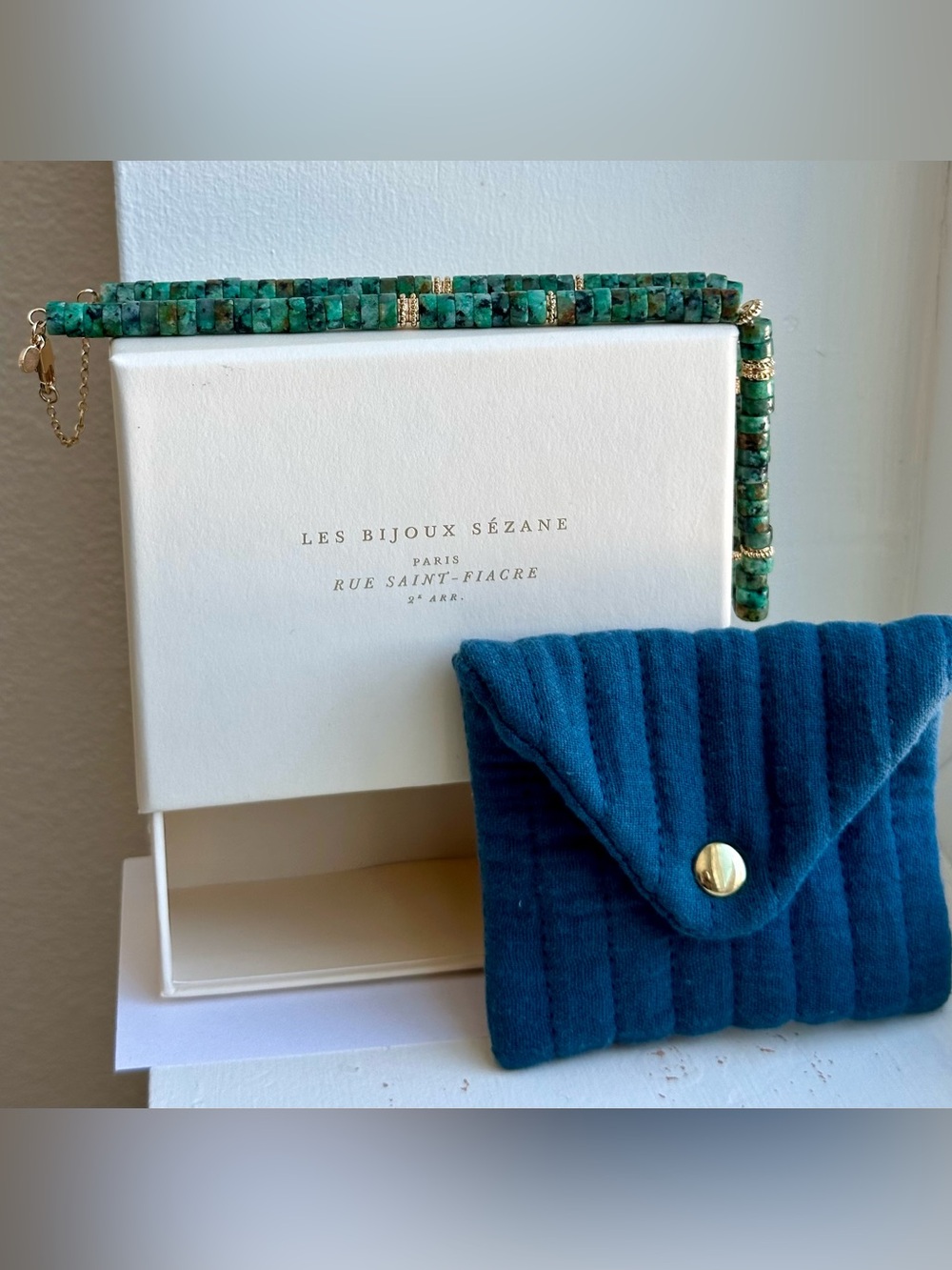 Sezane Josh Necklace Green - Size TU